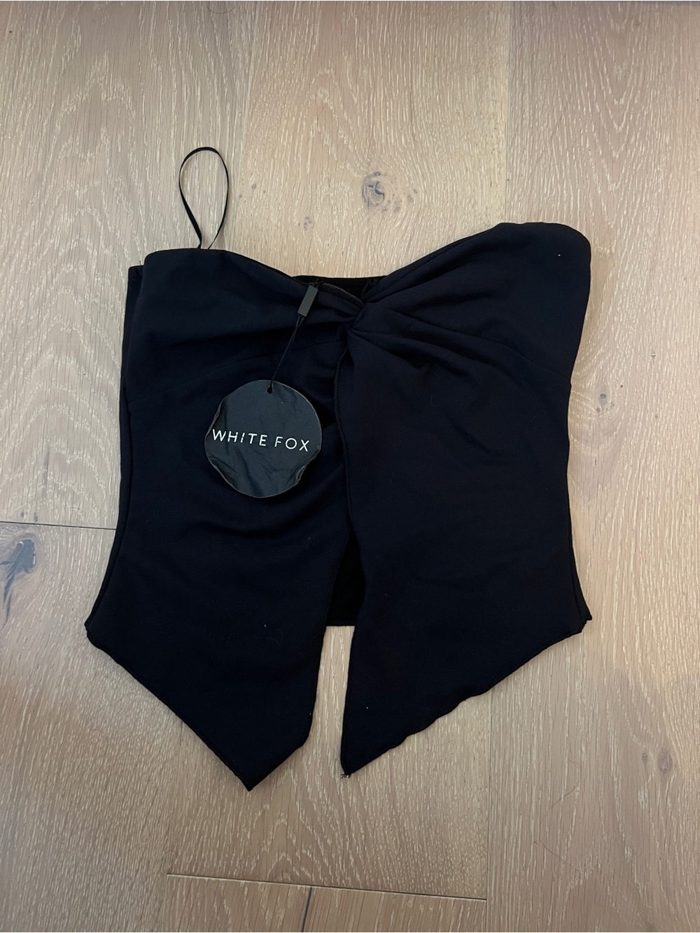 White Fox Boutique Black Twist Front Crop Top